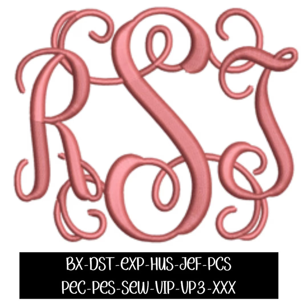 Embroidery Monogram Design Bundle, Bx Font, Machine Embroidery, Vine Monogram Font, Embroidery Ma... | Etsy (US)