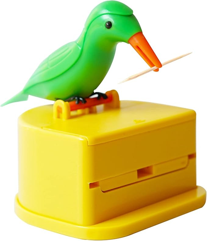 Woodpecker Toothpick Dispenser Little Bird Push-type Automatic Toothpick Holder with a Toothpick ... | Amazon (US)