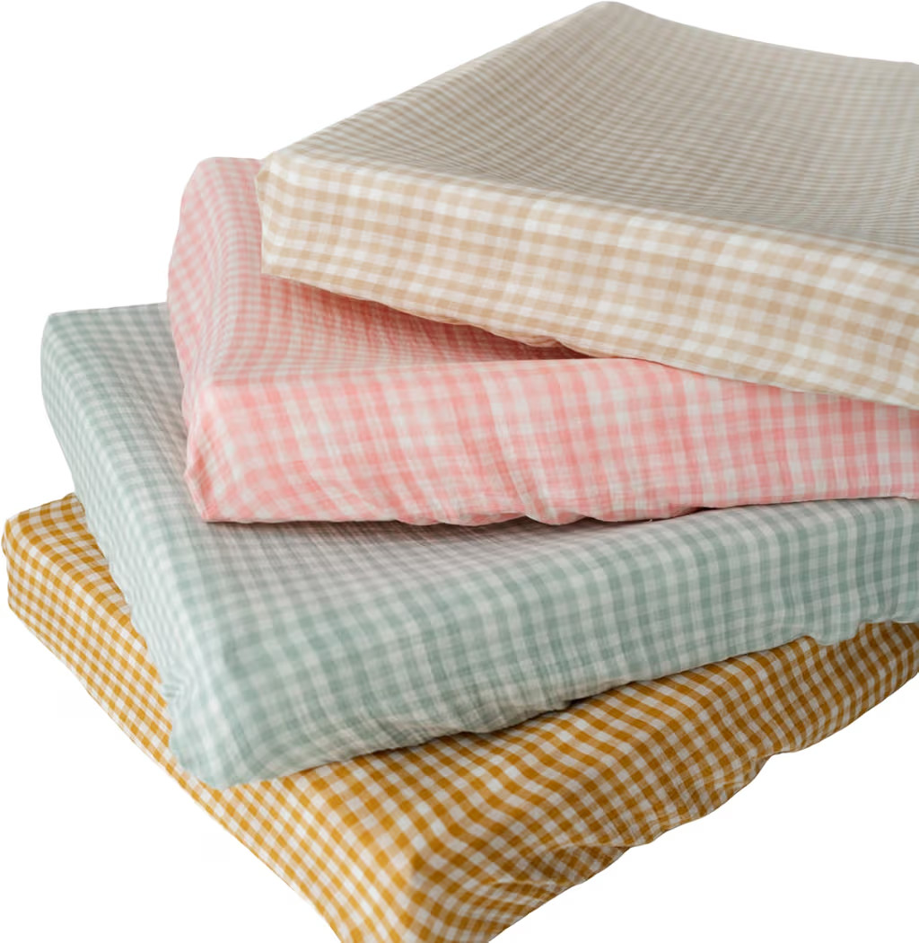 TISU Muslin Changing Pad Cover for Baby Girls Boys, Premium Soft Breathable Cotton in Gingham Pat... | Amazon (US)