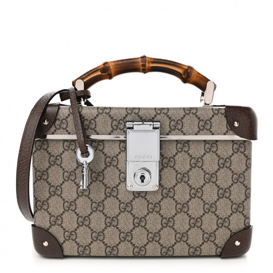 GUCCI GG Supreme Monogram Globe-Trotter Beauty Case Brown | Fashionphile