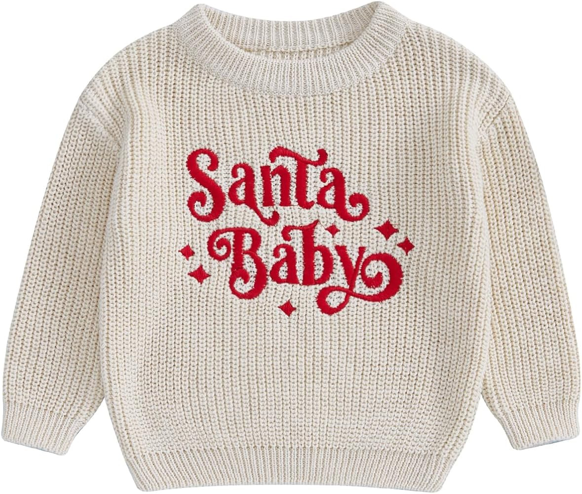 Baby Halloween Sweater Pumpkin Print Long Sleeve Crewneck Embroidery Knit Sweatshirt Toddler Fall... | Amazon (US)