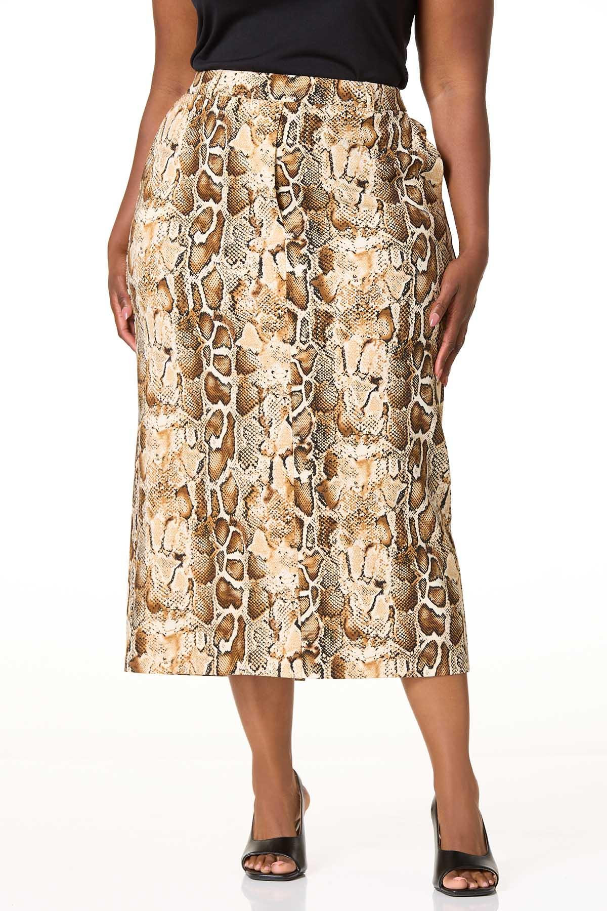 Plus Size Snakeskin Pencil Skirt | Cato Fashions