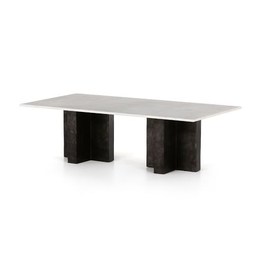 Aluminum Cross Base Rectangle Coffee Table (55") | West Elm (US)