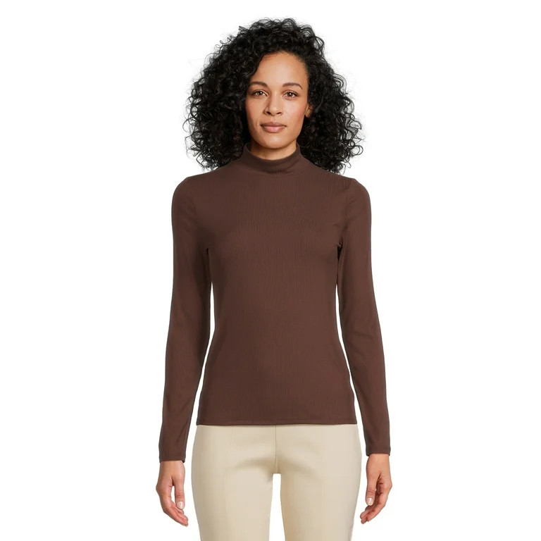 No Boundaries Women's Juniors Long Sleeve Mock Neck Top, Sizes XS-3XL | Walmart (US)