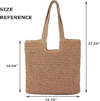 Straw Beach Tote Bag: Large Summer Boho Woven Bags - Rattan Handmade Shoulder Handbags for Women | Amazon (US)