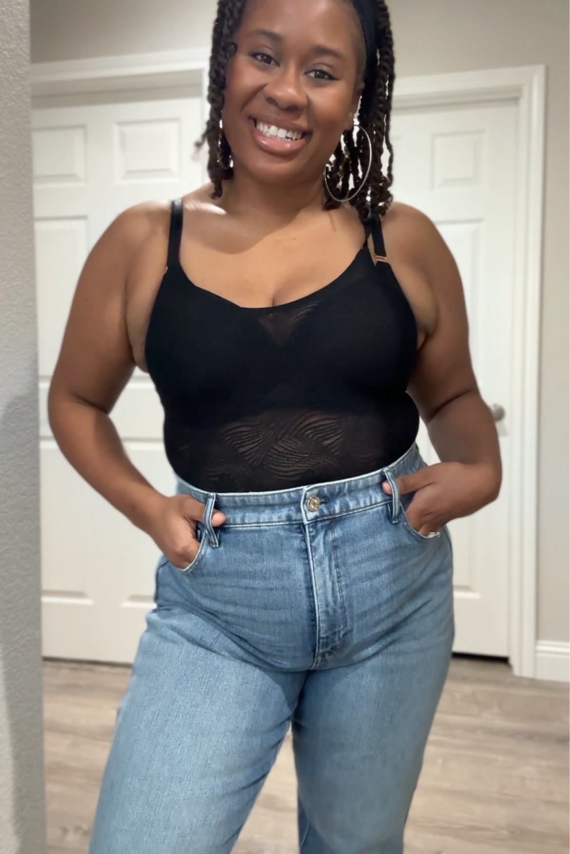 Smoothing shapewear that is lace? Yes please! 

Soma’s second skin collection includes this gorgeous lace smoothing tank! Wear by herself, with a top over it, or with your favorite jacket/cardigan! 

Level 1 smoothing so think of her as a squeeze free layer with stay put silicone at the bottom! Note she is sheer. I’m wearing my true size a large in this style 

#LTKMidsize #LTKStyleTip #LTKFindsUnder100