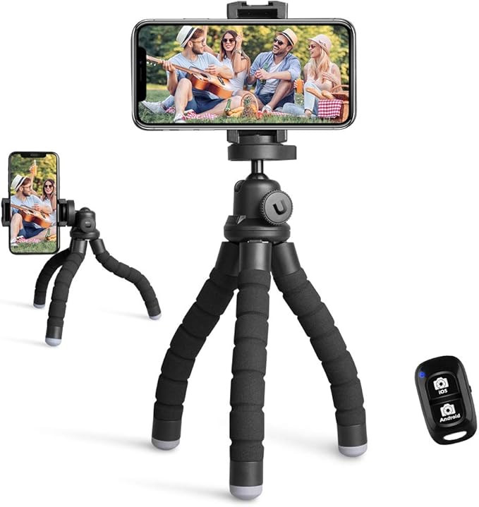 UBeesize Phone Tripod, Portable and Flexible Tripod with Wireless Remote and Universal Clip, Cell... | Amazon (US)