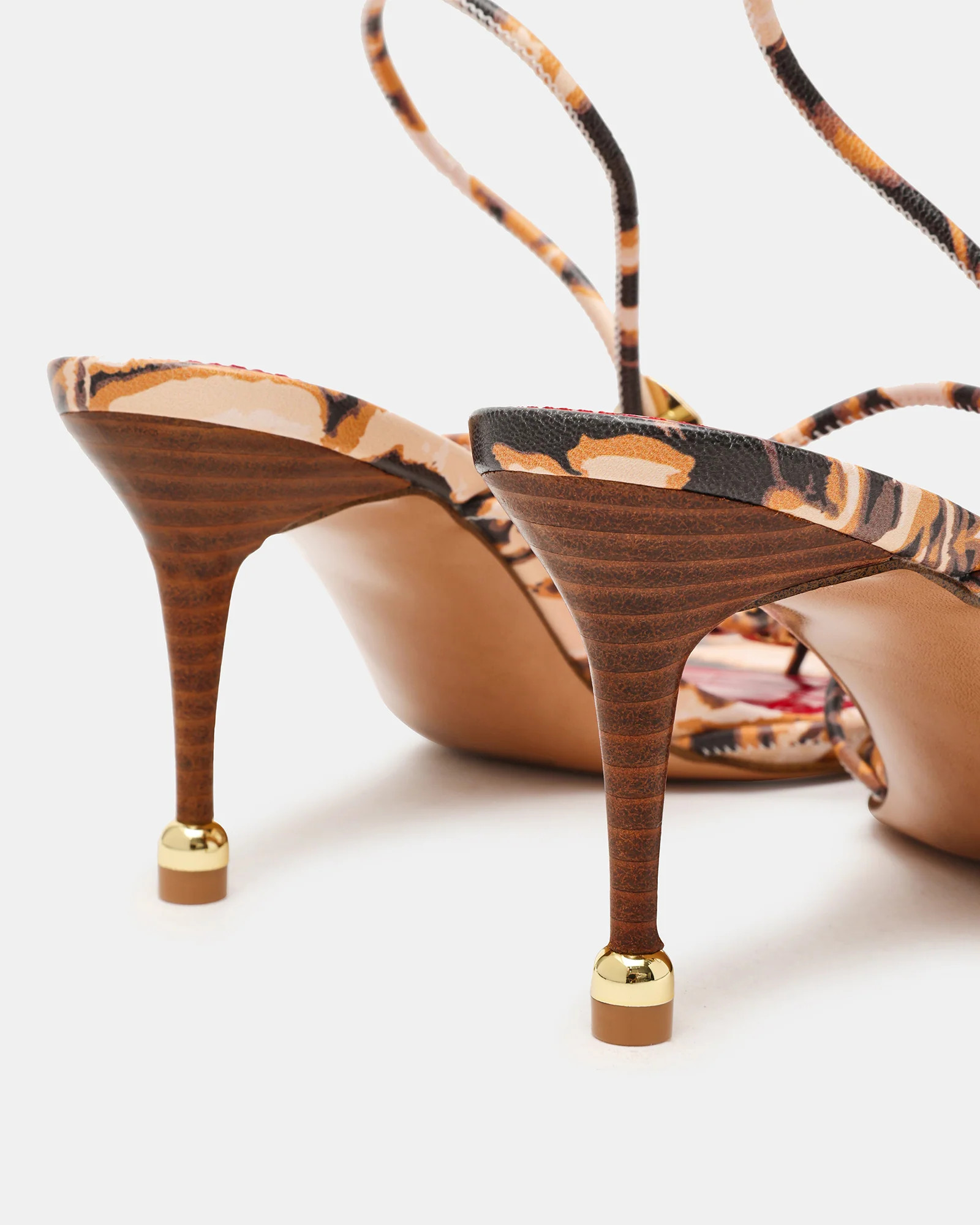 RAMOS-STONE RED/BROWN PRINT Strappy Stiletto Women's Heel | Steve Madden (US)