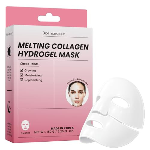 Bio Hydratique Hydrogel Collagen Face Mask – Overnight Hydrating & Firming Treatment for Dry or Mature Skin – Dermatologist Tested, Anti Aging Korean Skin Care, Vegan, Clean Beauty – Pack of 5 | Amazon (US)
