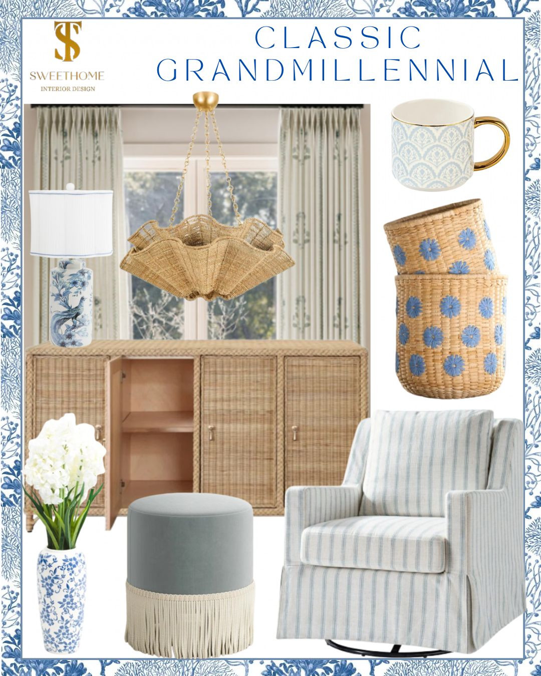 classic grandmillennial, grandmillennial finds, blue and white, timeless home decor, wayfair finds, tj maxx finds, birch lane finds, anthropologie, amazon finds #stsweethome 

 #LTKHome