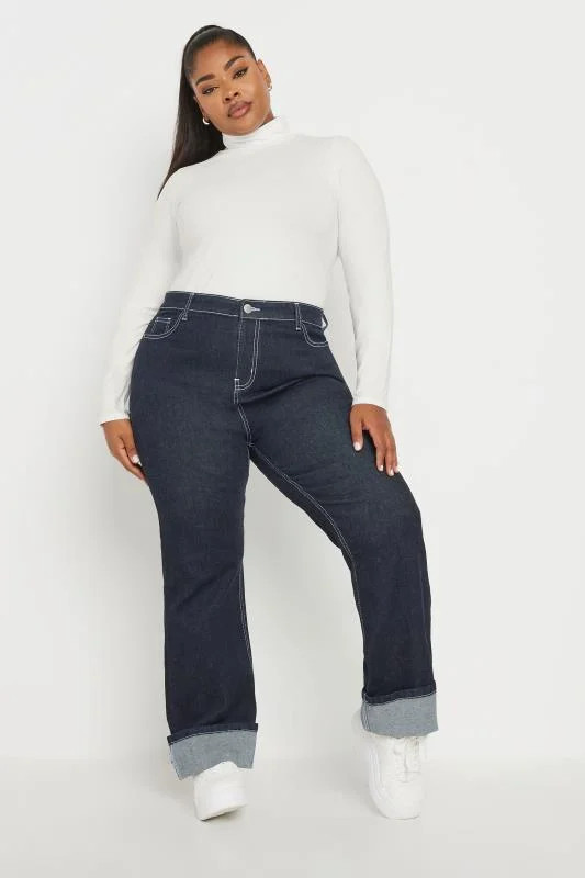 YOURS Plus Size White Long Sleeve Turtle Neck Top | Yours Clothing UK