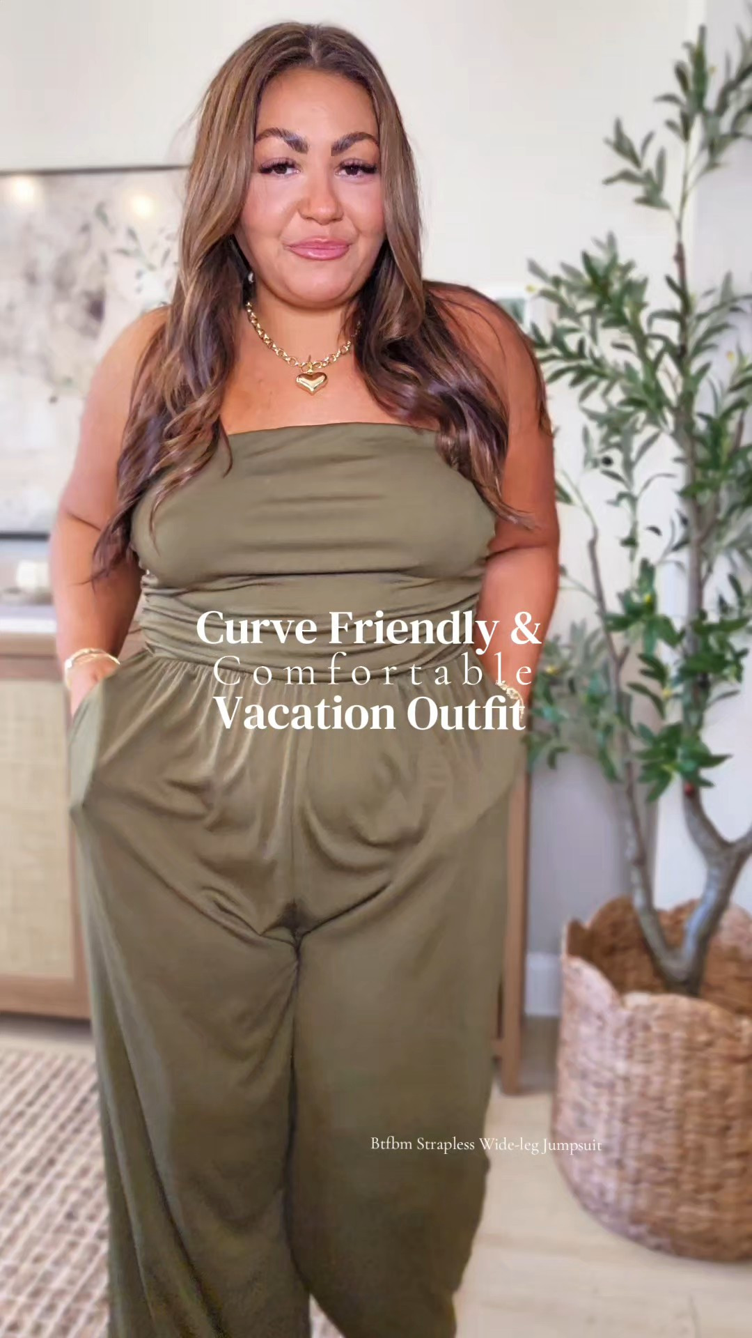 Curvy Girl Vacation OOTDStrapless & Stretchy Wideleg Jumpsuit

#LTKootd #LTKPlusSize #LTKMidsize