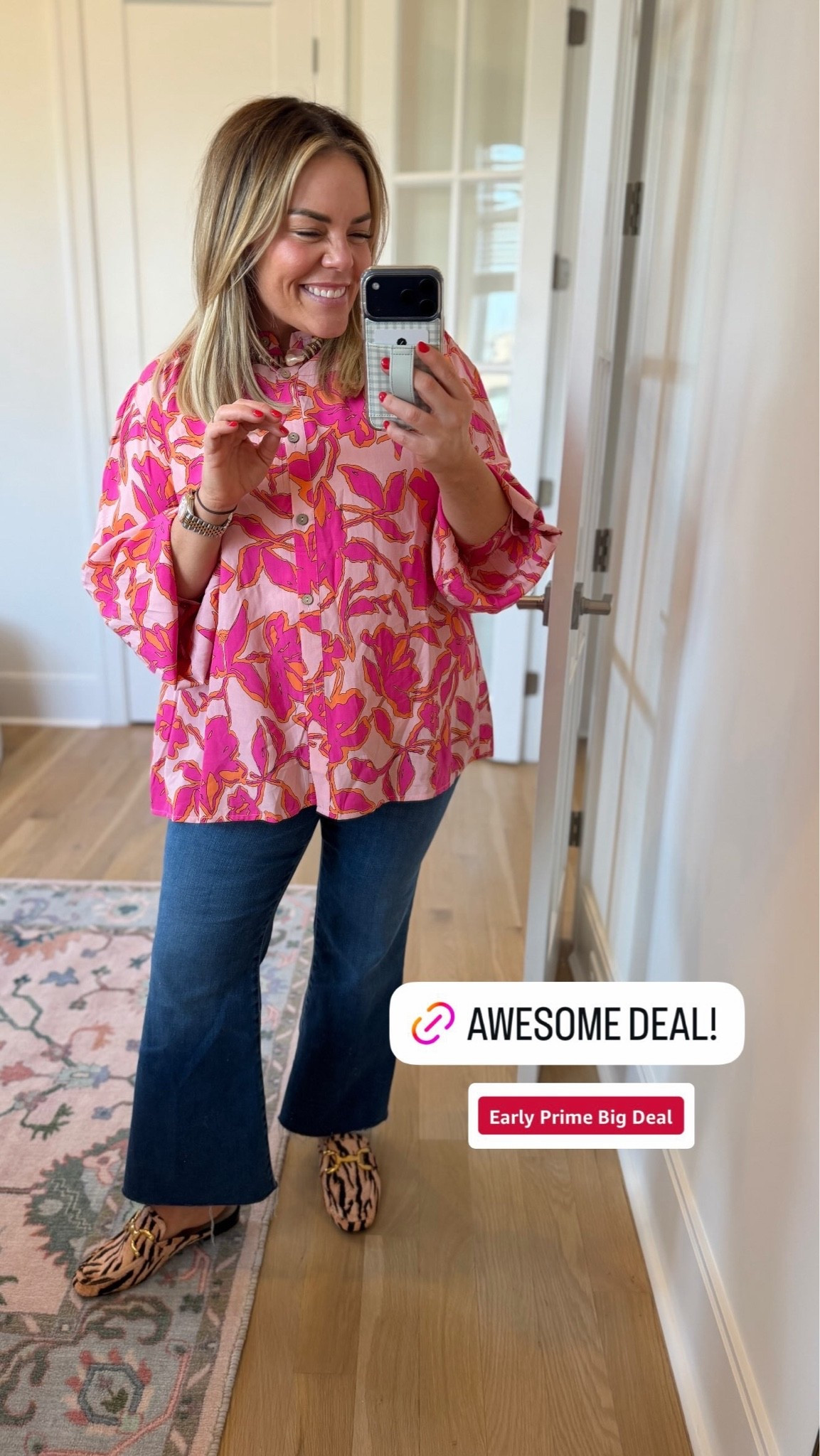 This top is such a great Prime Day find!! I love the colors in it - great to pair with a pair of jeans and a cute pair of flats.  

 #LTKootd #LTKmomlife #LTKSeasonal