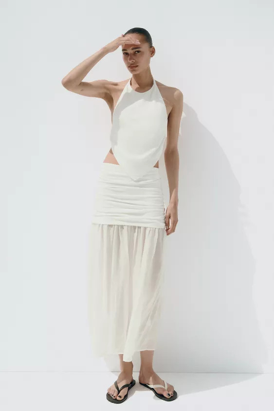 COMBINATION MIDI SKIRT | Zara US