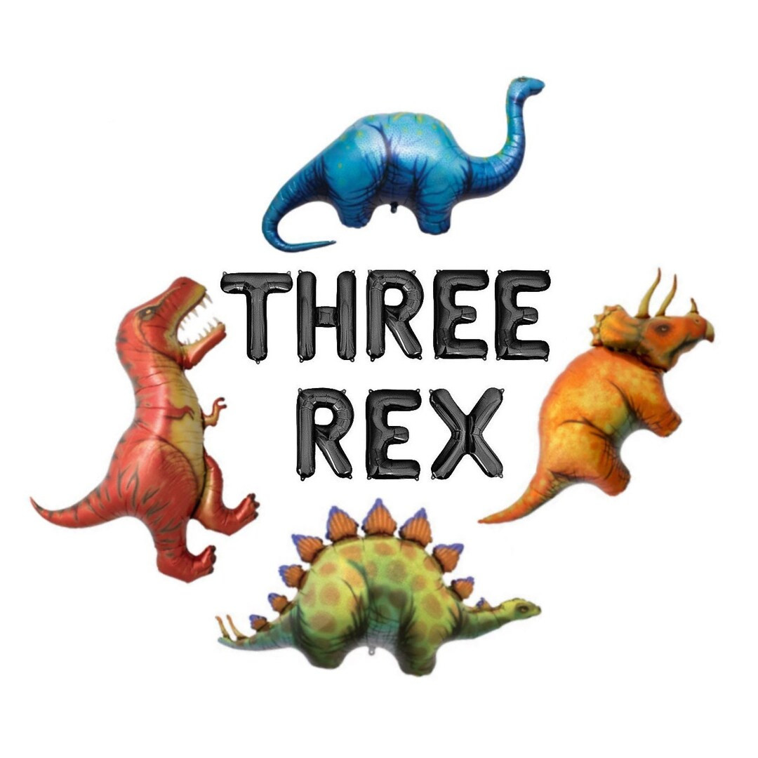 Three Rex Balloons 3 Rex balloons Dinosaur party T Rex Balloon Dinosaur Balloon TRex Theme Dinosa... | Etsy (US)