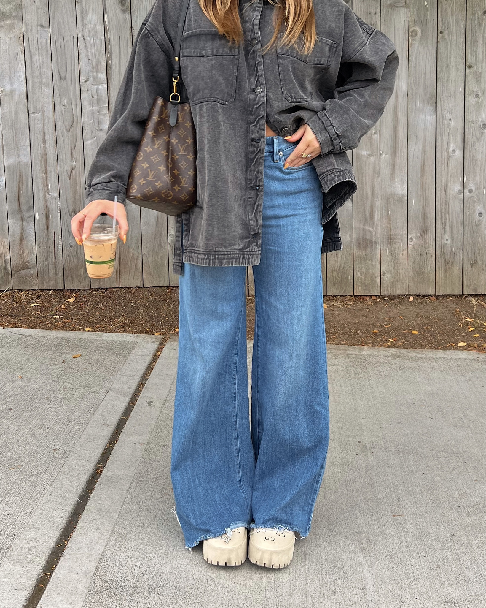 Free people jacket size M went with true size but you could size down!! Loose and soft denim I love the oversized fit. Linked similar jeans these are sold out! 
