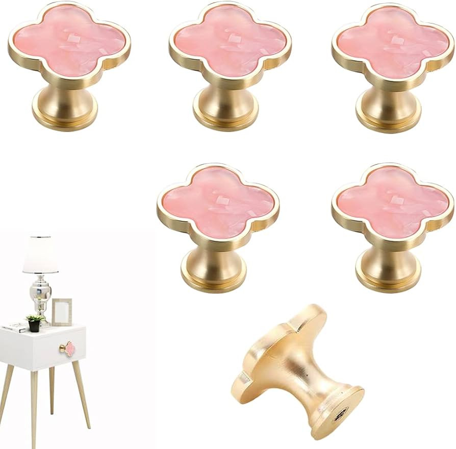 6 Pcs Clover Knobs Dresser Cabinets Kitchen Cupboard Pulls Drawer Wardrobe Shoe Cabinet Jewelry B... | Amazon (US)