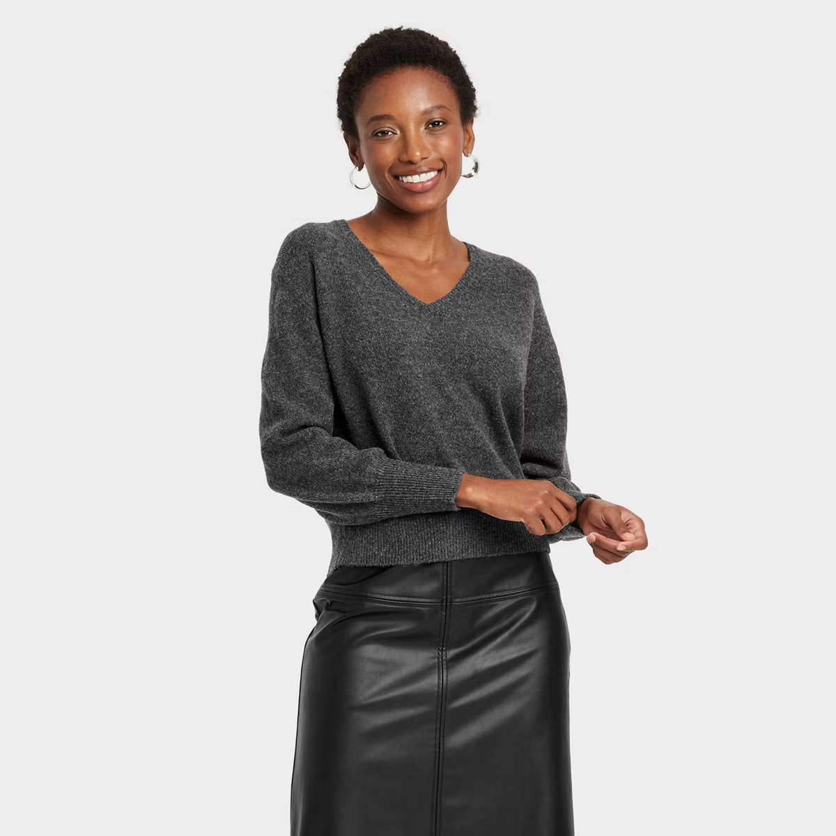 Women's Cozy Knit V-Neck Pullover Sweater - A New Day™ | Target