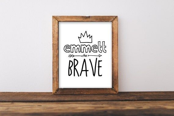 Boy Adventure Nursery Wall Art Printable Digital Download, The Brave Baby Name Arrow Playroom Decor, | Etsy (US)