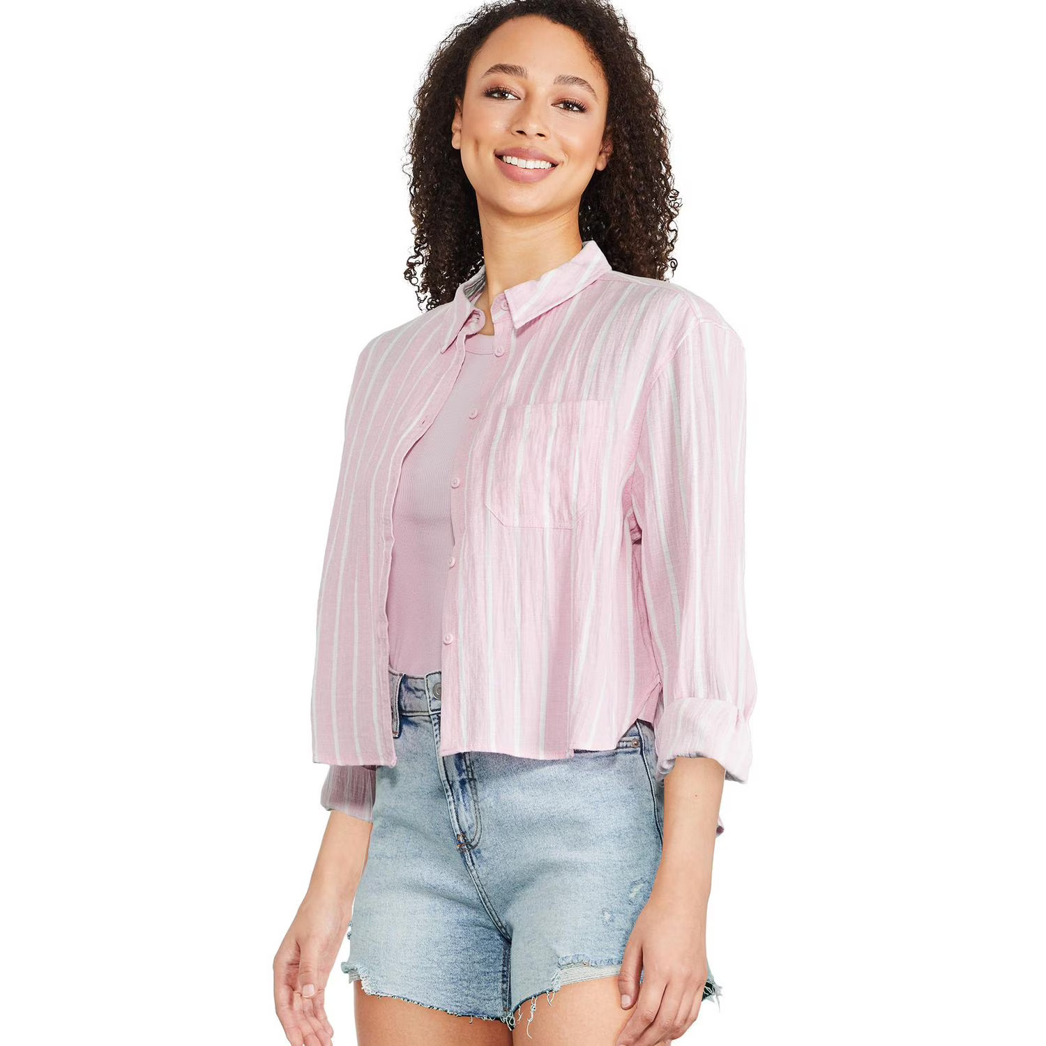 George Women's Oversized Cropped Shirt, Sizes XS-XXL | Walmart (CA)
