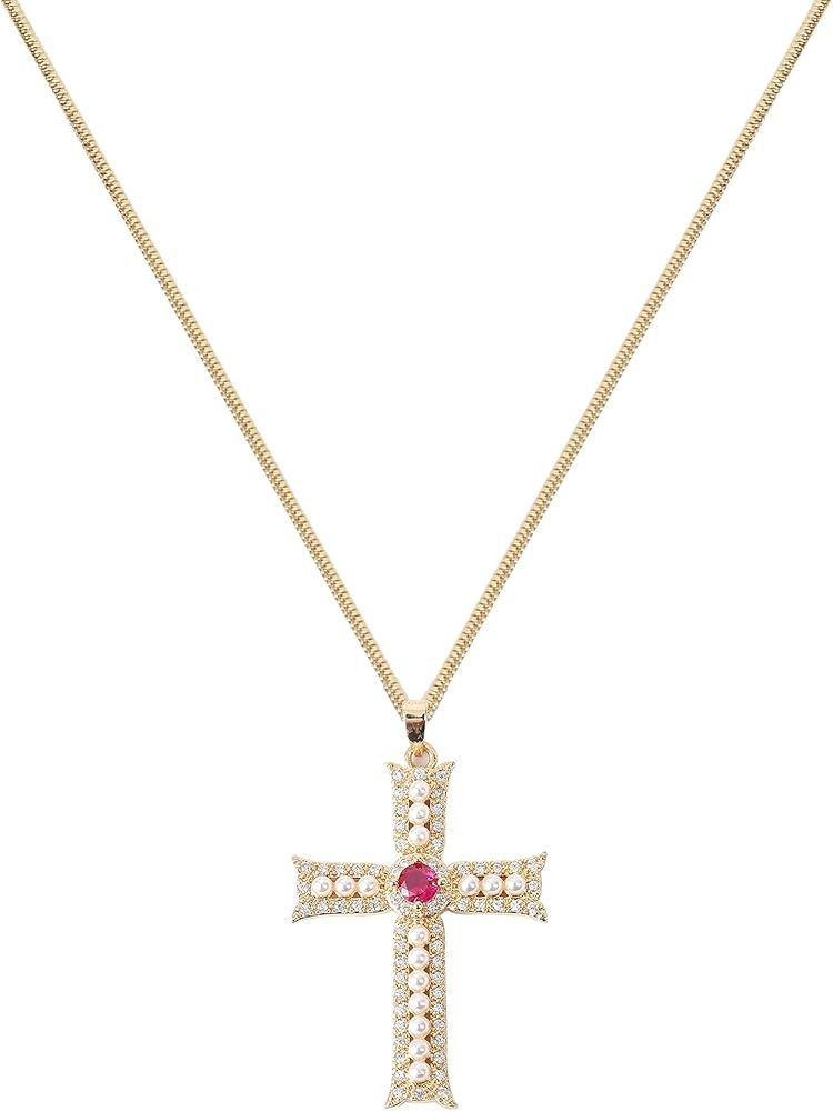 Cross Necklaces for Women Jewelry Necklaces for Teen Girls Women 16K Gold Plated Cross Pendant Ch... | Amazon (US)
