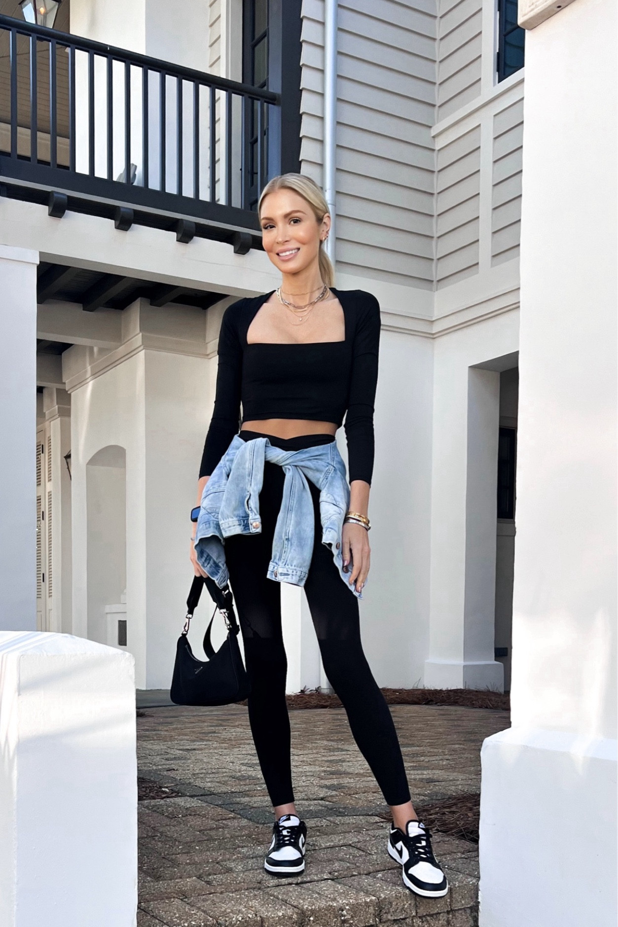 Black casual everyday outfit workout athleisure skims dupe top Amazon leggings Nike sneakers neutral outfit 

#LTKActive