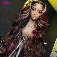 Black Red Blonde Highlight Wig180% Density Blonde Red Highlights 13X4 HD Lace Front Glueless Balayage Wigs Human Hair for Women | AliExpress (US)