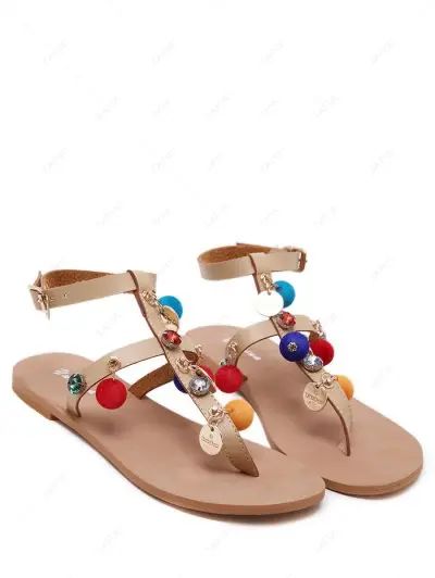 Pompon Flat Heel Sandals | ZAFUL (Global)