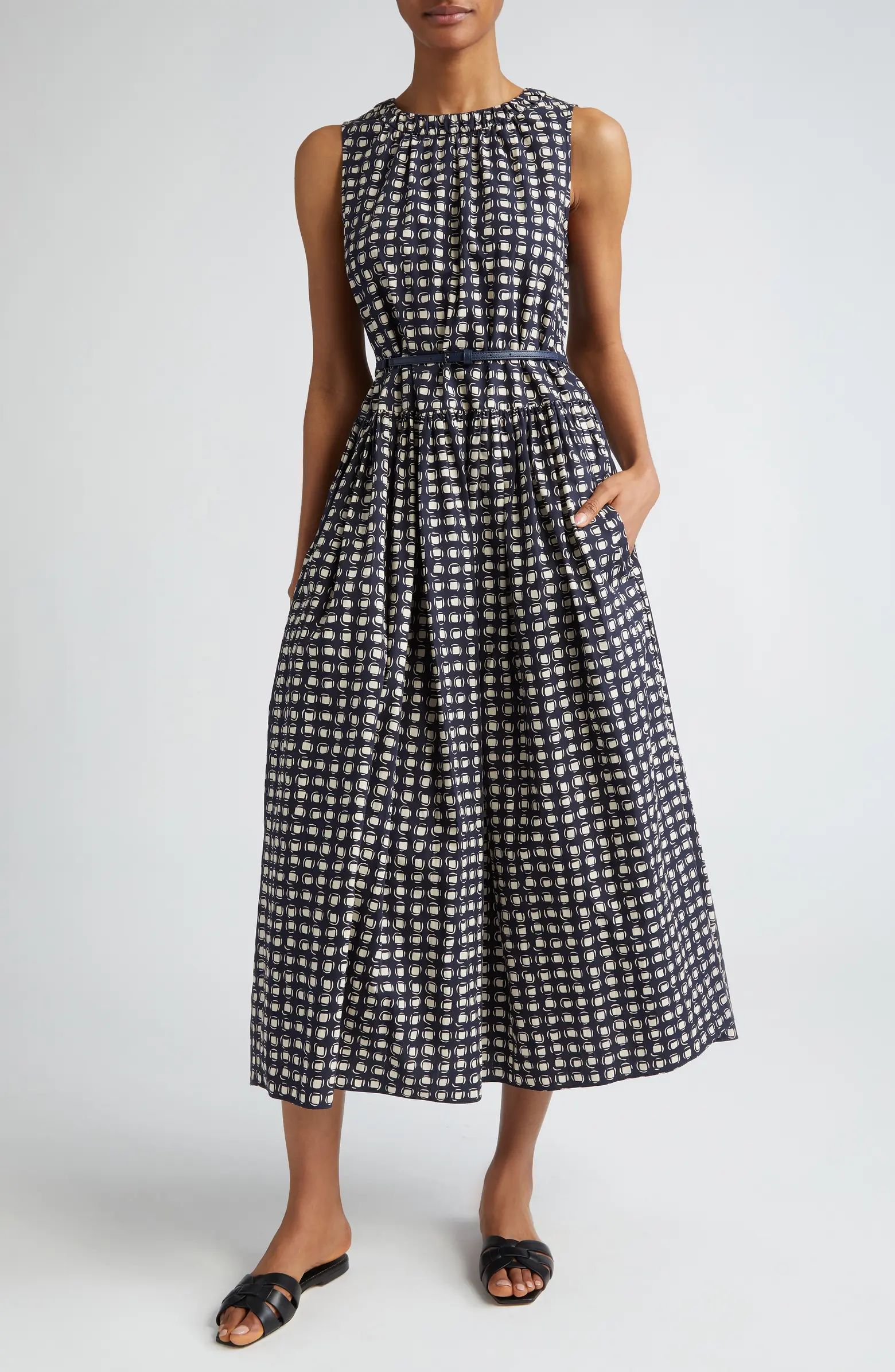 Temid Geometric Dot Print Sleeveless Dress | Nordstrom