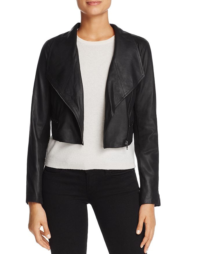 Shiloh Cropped Leather Biker Jacket | Bloomingdale's (US)