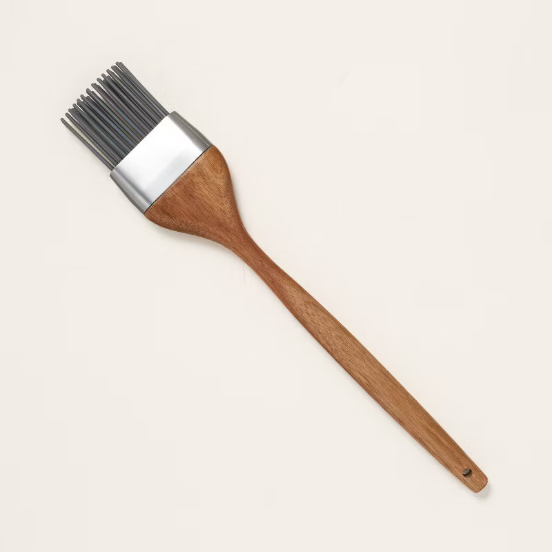 Wood & Silicone Basting Brush Brown/Gray - Hearth & Hand™ with Magnolia | Target