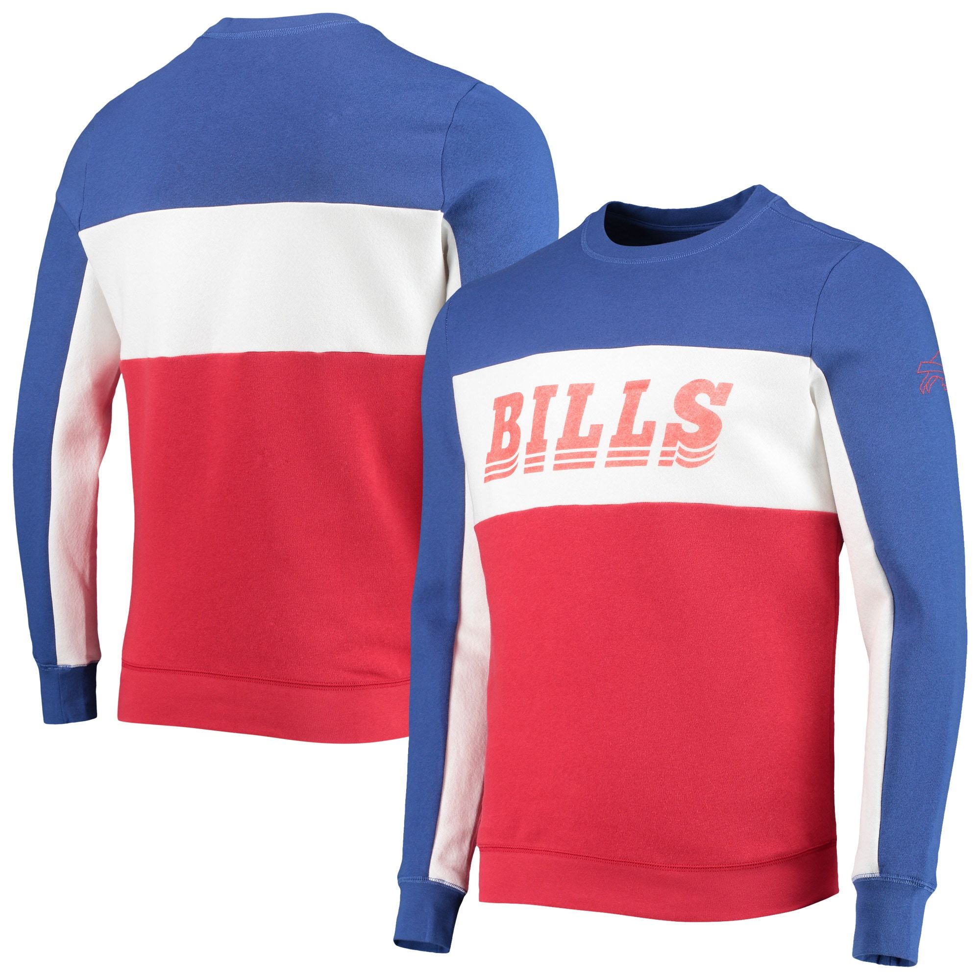 Buffalo Bills Junk Food Color Block Pullover Sweatshirt - Royal/Red | Fanatics