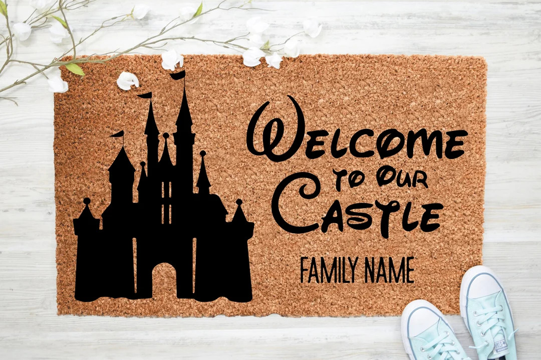 Welcome To Our Castle Family Name Doormat, Disney Doormat, Housewarming Doormat, Coir doormat, Gi... | Etsy (US)