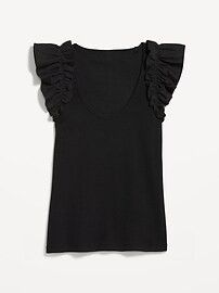 Ruffle-Trim Mixed Fabric Top | Old Navy (US)