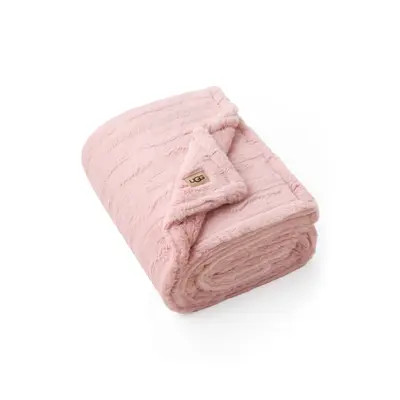 UGG(r) Valor Faux Fur Throw Blanket in Lotus Blossom at Nordstrom | Nordstrom