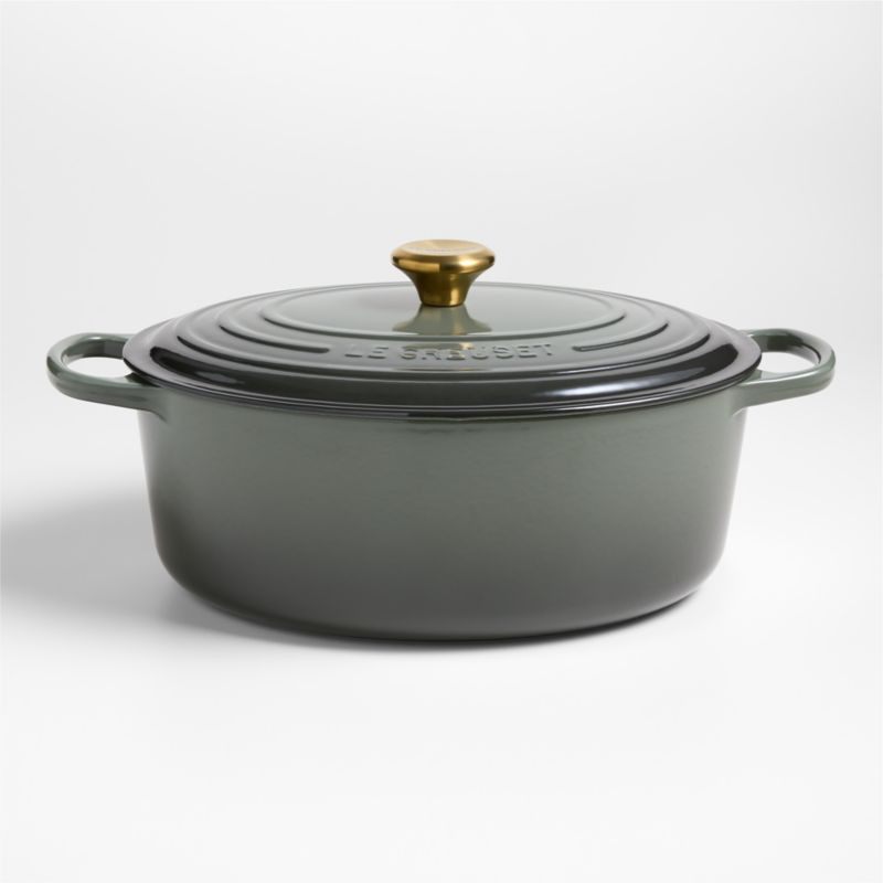Le Creuset Signature 8-Qt. Thyme Enameled Cast Iron Oval Dutch Oven + Reviews | Crate & Barrel | Crate & Barrel