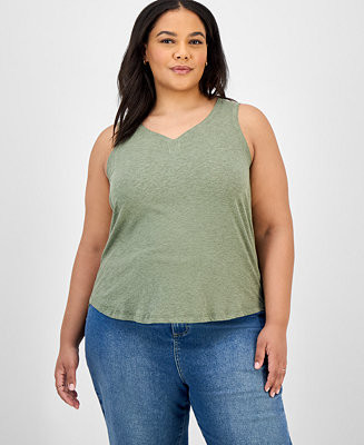 Trendy Plus Size V-Neck Tank Top | Macy's