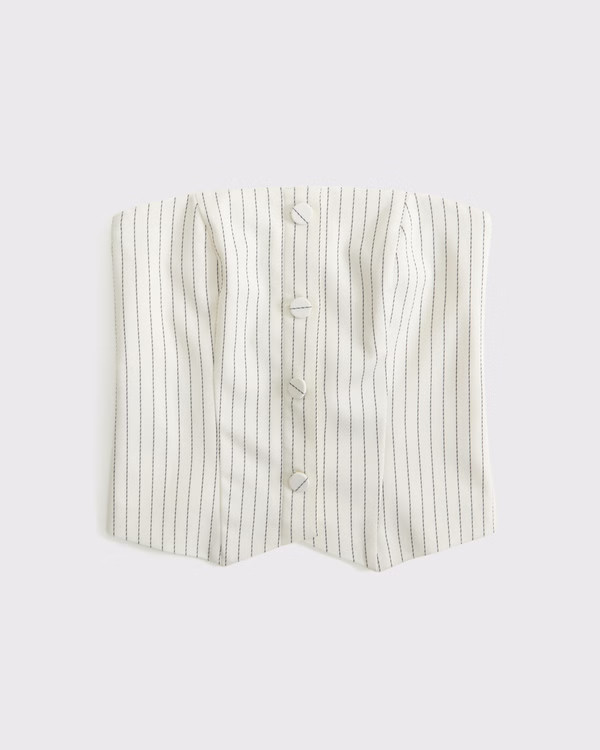 Women's Strapless Cropped Tailored Vest | Women's Tops | Abercrombie.com | Abercrombie & Fitch (US)