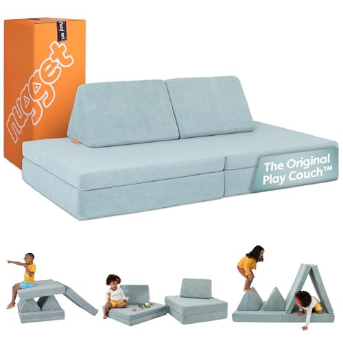 Nugget - The Original Play Couch for Kids - Modular Foam Children's Sofa for Playroom, Imagination, & Creative Open Ended Play - Washable & Convertible Playroom Furniture, Surfside | Amazon (US)