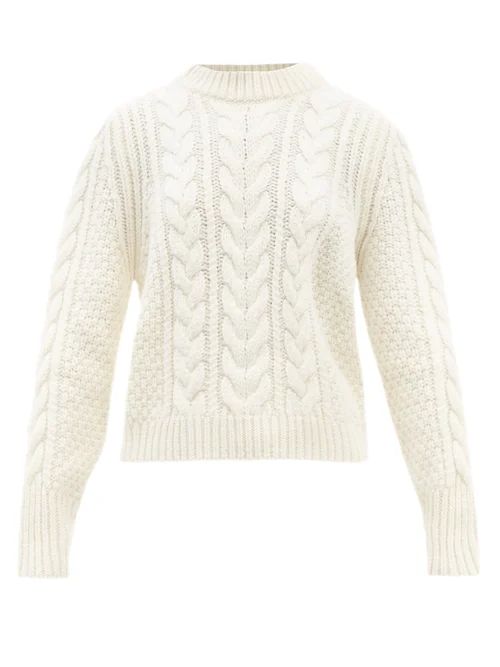 Cecilie Bahnsen - Geneva Open-back Cable-knit Wool-blend Sweater - Womens - Ivory | Matches (US)