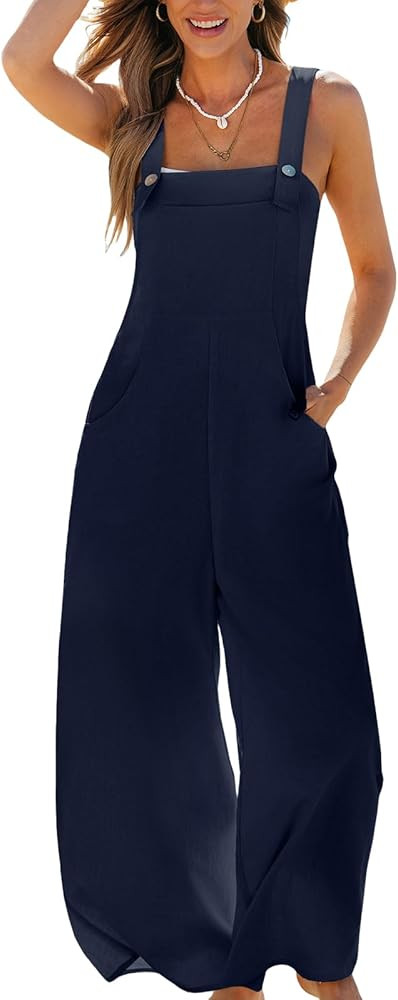 CUPSHE Women's Sleeveless Spaghetti Strap Jumpsuit Wide Leg Dressy Work Beach Vacation Long Pants... | Amazon (US)