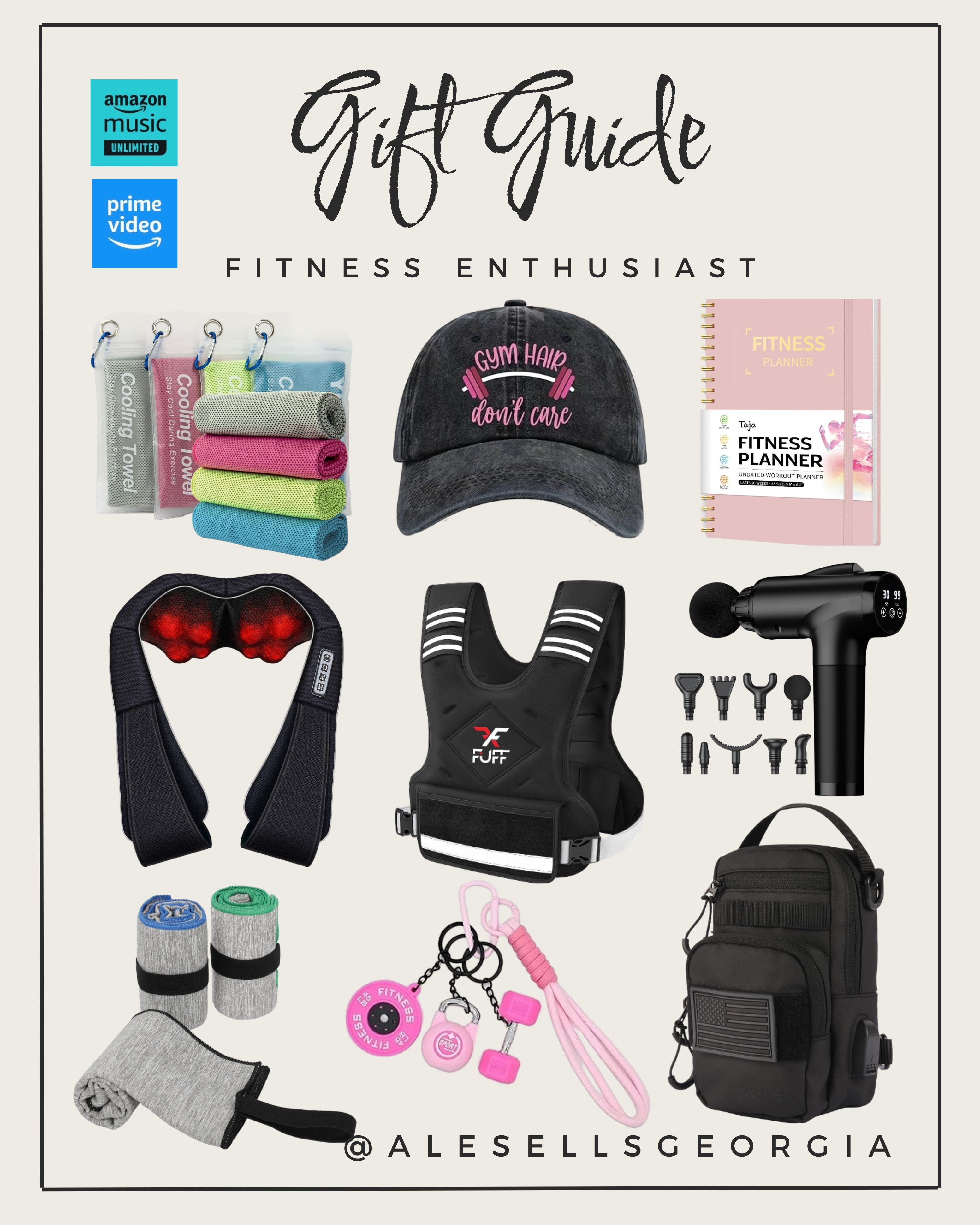 💪 Gift Guide for the Fitness Enthusiast! 🏃‍♀️ Give the gift of gains with a massage gun, weighted vest, fitness planner, cooling towels, and gym essentials like a backpack and fun keychains.

#FitnessMotivation #GymLife #WorkoutGear 

 #LTKGiftGuide #LTKfitnessgoals #LTKSaleAlert