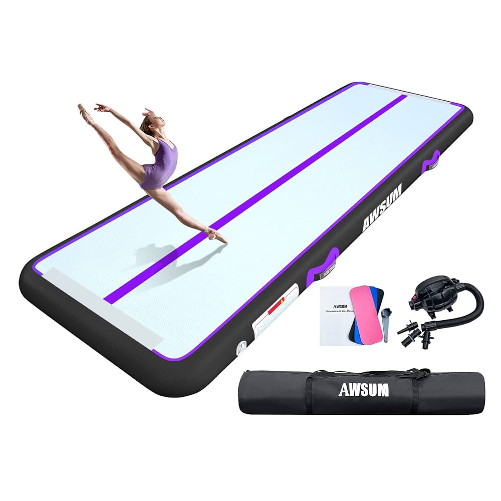 AWSUM Inflatable Air Gymnastics Mat 10ft/13ft/16ft/20ft/23ft Training mat 4/8 inches Thick tumbli... | Amazon (US)