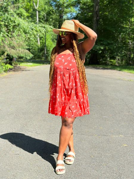 Summer dress. Vacation dress. Summer finds. Resort wear. Summer hat. Straw hat. Midsize wear. Casual wear. Weekend wear. Brunch outfit. 

#LTKMidsize #LTKStyleTip #LTKFindsUnder50