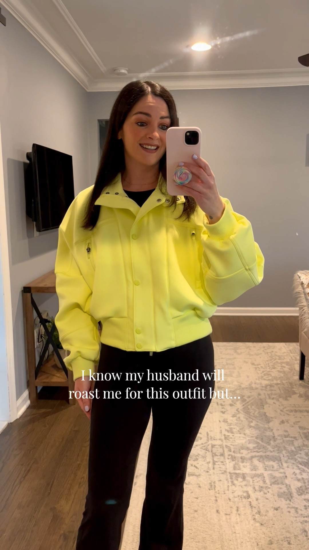 Tonight’s T-ball uniform: comfy, sporty, and apparently “traffic control chic” according to my husband 😂💛 But I’m obsessed with this bright yellow athletic jacket — the color is such a fun pop for spring, and the banded bottom gives it that flattering cropped look without actually being too short. Perfect for running around the field, staying comfy, and still feeling cute ✨⚾️#MomStyle #BaseballMom #SpringStyle #CasualOutfit #freepeople

#LTKActive #LTKootd #LTKmomlife #LTKActive