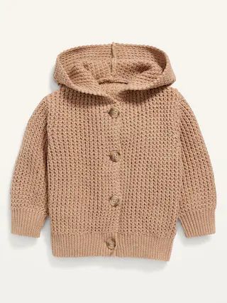 Hooded Button-Front Textured-Knit Cardigan for Baby | Old Navy (US)
