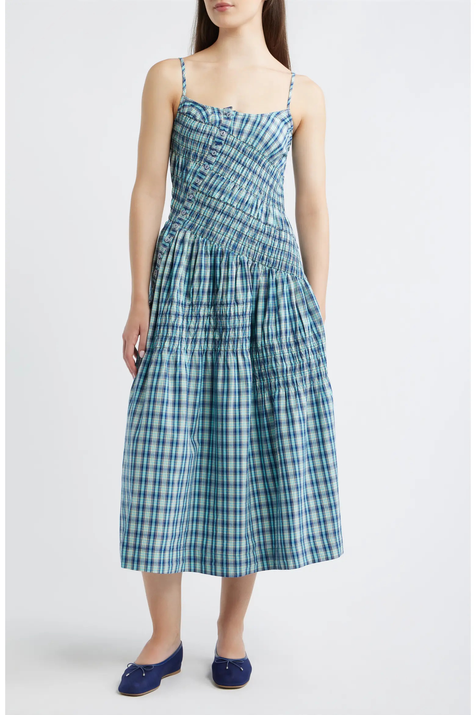 Lyra Check Sleeveless Midi Dress (Women) | Nordstrom | Nordstrom