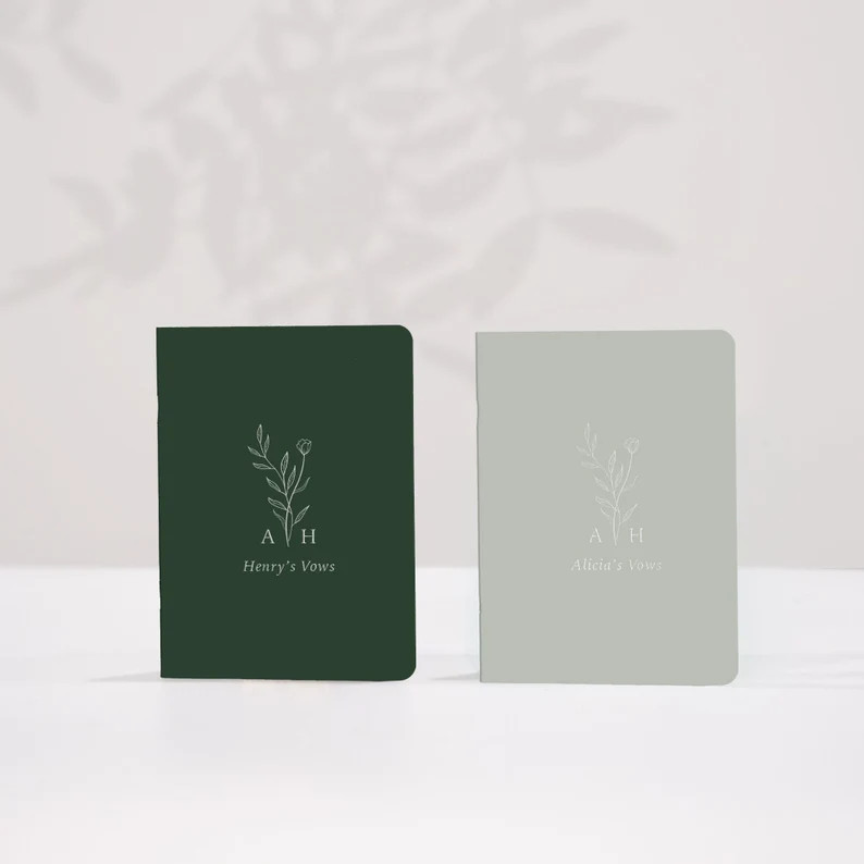 Set of Vow Books / His and Hers / Wedding Vow Books / Real Gold Foil / Wedding Soft Cover Vow Boo... | Etsy (US)