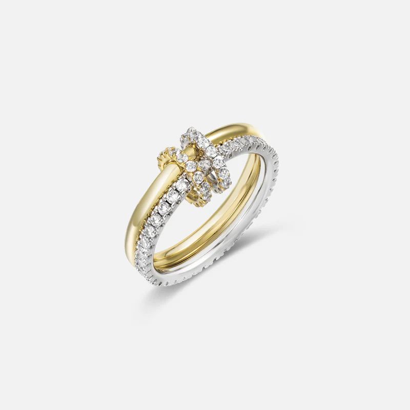 Together Gold Vermeil Pavé Double Ring | Victoria Emerson