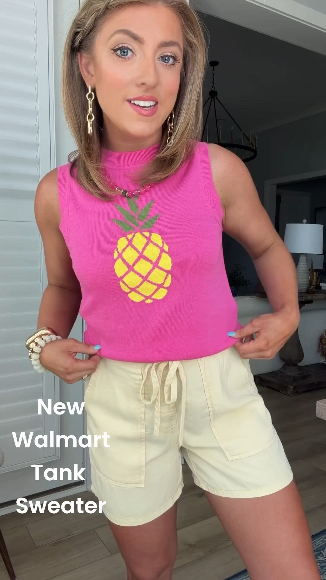 Sunshine and sweet summer vibes in this adorable Walmart outfit! The bright pink pineapple sweater tank paired with these buttery soft yellow shorts is giving vacation-ready style without the vacation price tag. Lightweight, comfortable, and perfect for everything from weekend brunch to beach trips and summer errands. These new Walmart fashion arrivals are too cute to pass up!

#WalmartFashion #WalmartFinds #SummerStyle #AffordableFashion #PineapplePrint #VacationOutfit #SummerOutfitIdeas #WalmartNewArrivals #CasualSummerStyle #FashionFinds #ColorfulStyle #OOTD #SummerWardrobe #BudgetFriendlyFashion

#LTKootd #LTKPetite